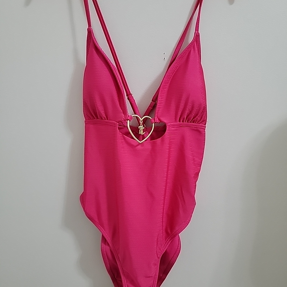 Juicy Couture Hot Pink One-piece Swimsuit Size L NWT